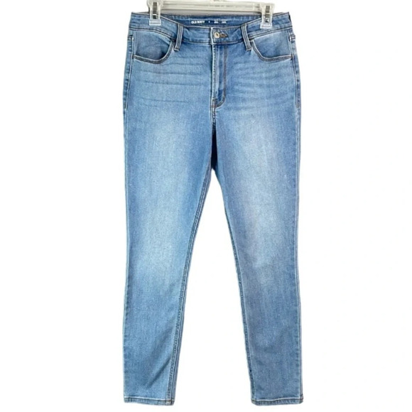 OLD NAVY High-Rise Super Skinny Jeans Jeggings Blue Light Wash Stretch 8 - Picture 2 of 10